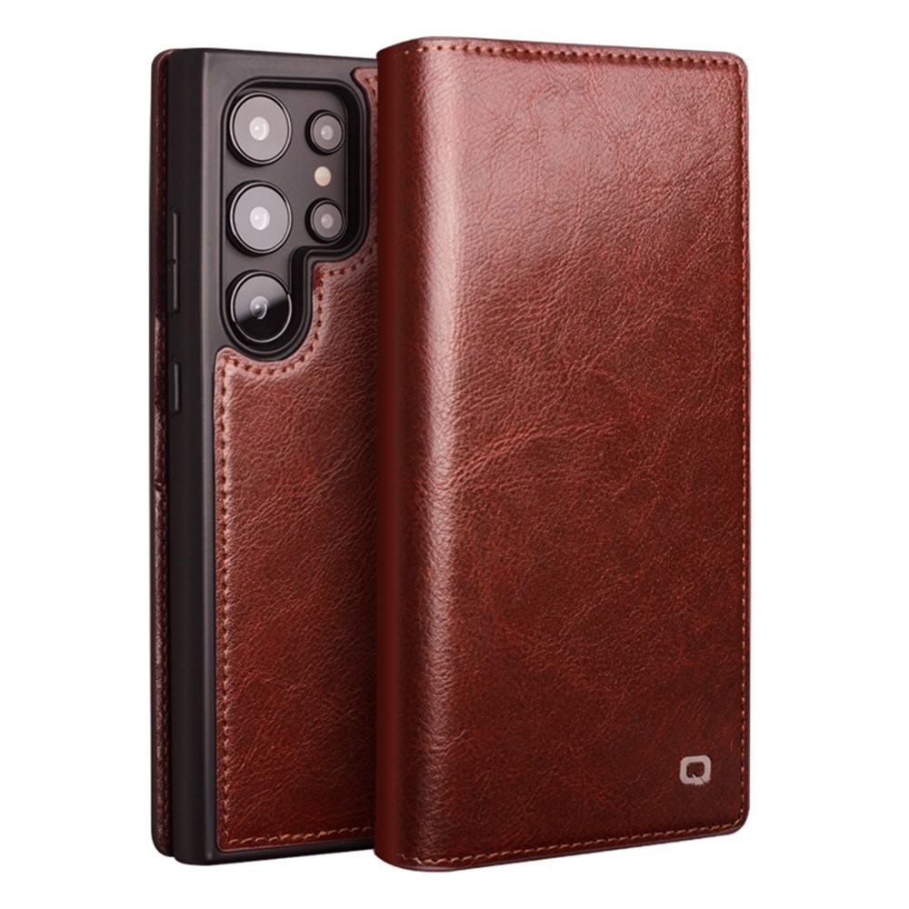 Samsung Galaxy S25 Ultra Leather Wallet Case Brown