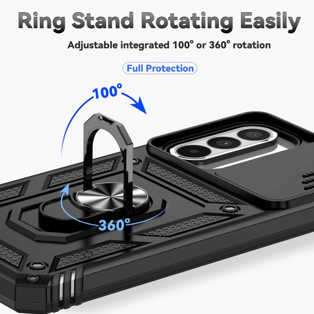 Hybriddeksel Ring + Kamerabeskyttelse Samsung Galaxy A36 Svart