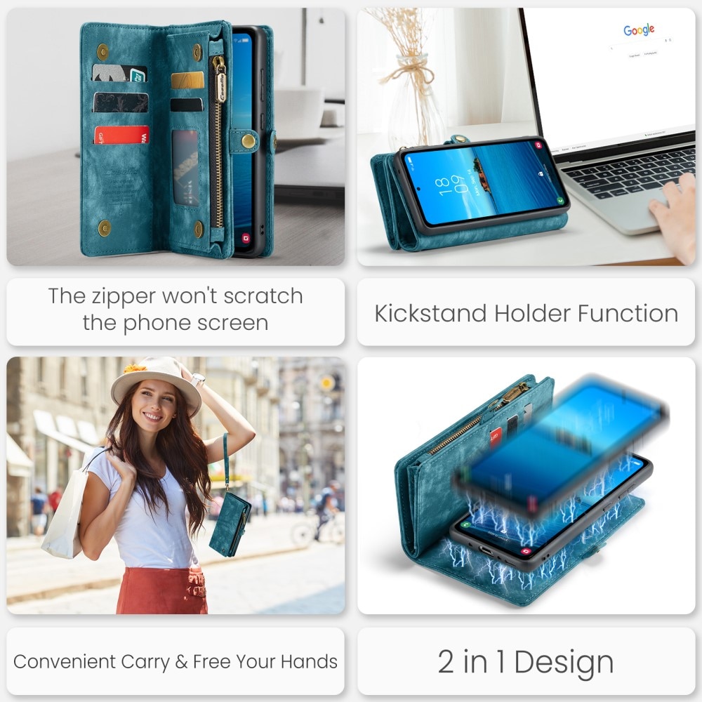 Multi-slot Lommeboksetui Samsung Galaxy A36 blå