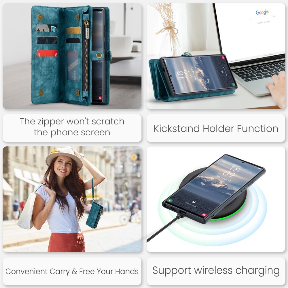 Multi-slot Lommeboksetui Samsung Galaxy S25 Ultra Blå