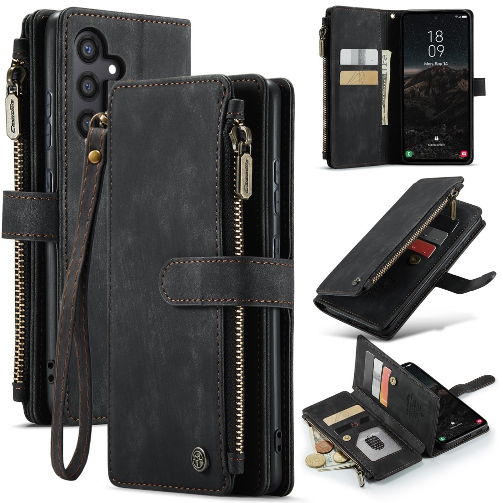 Zipper Wallet Samsung Galaxy S25 Svart