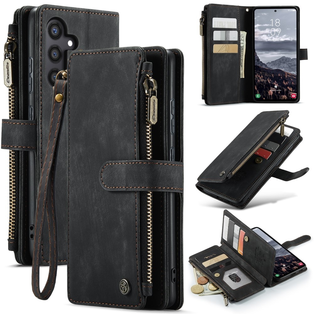 Zipper Wallet Samsung Galaxy S25 Plus Svart