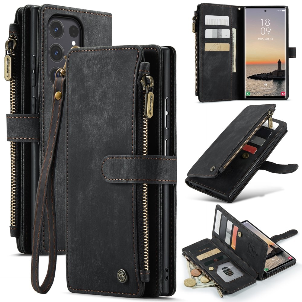 Zipper Wallet Samsung Galaxy S25 Ultra Svart