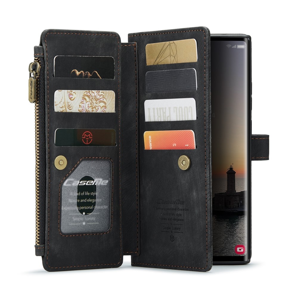 Zipper Wallet Samsung Galaxy S25 Ultra Svart