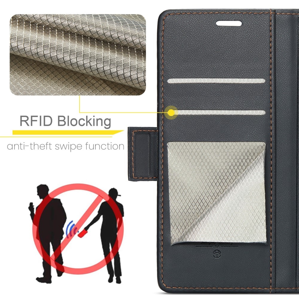 RFID blocking Slim Lommebokveske Samsung Galaxy A56 Svart