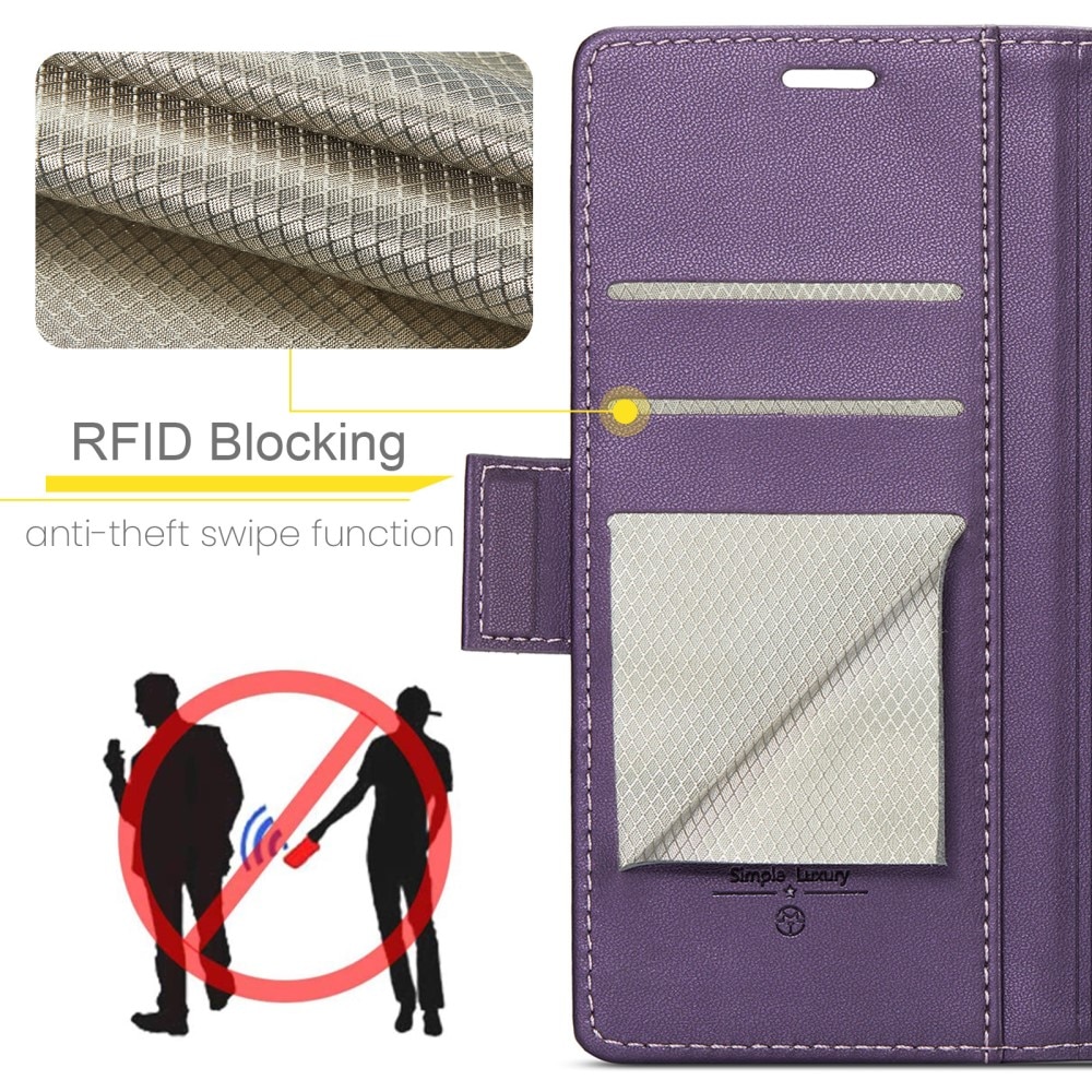 RFID blocking Slim Lommebokveske Samsung Galaxy A56 Lilla