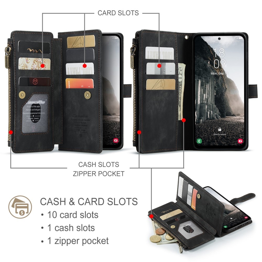 Zipper Wallet Samsung Galaxy A56 Svart