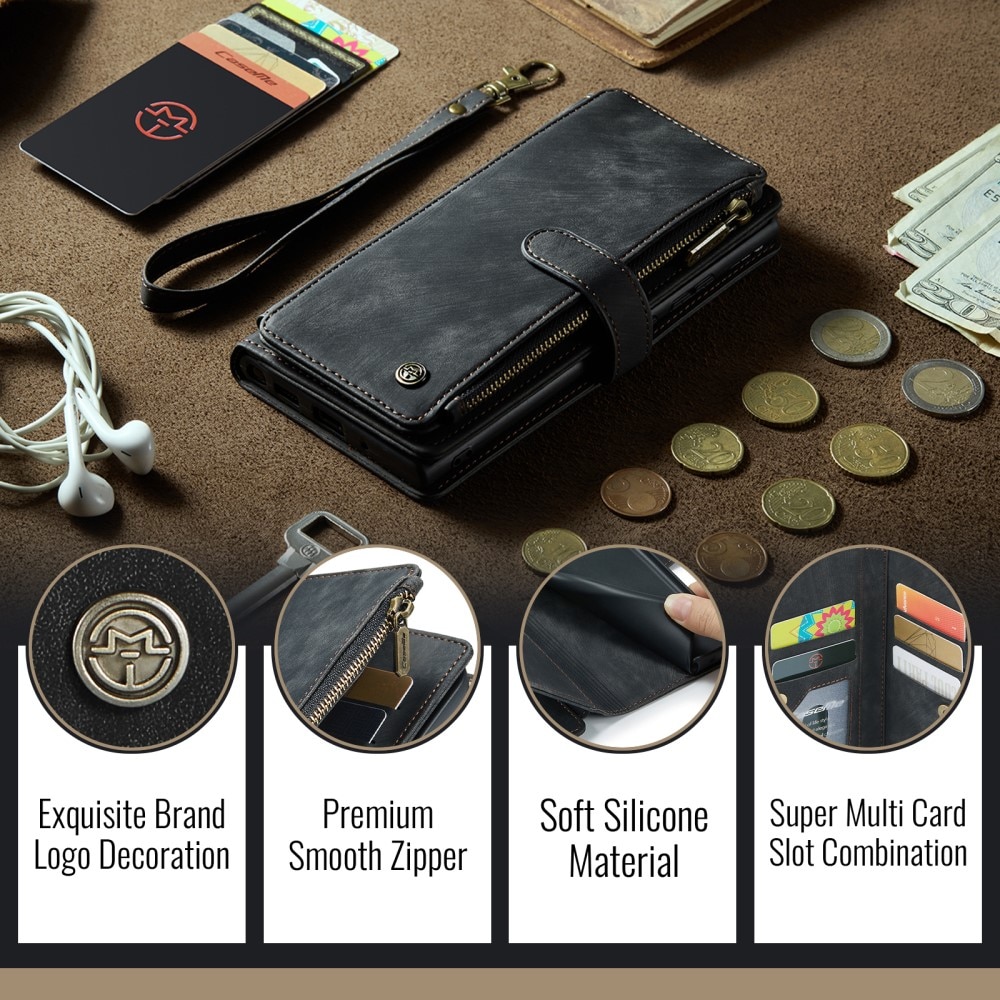 Zipper Wallet iPhone 16e Svart