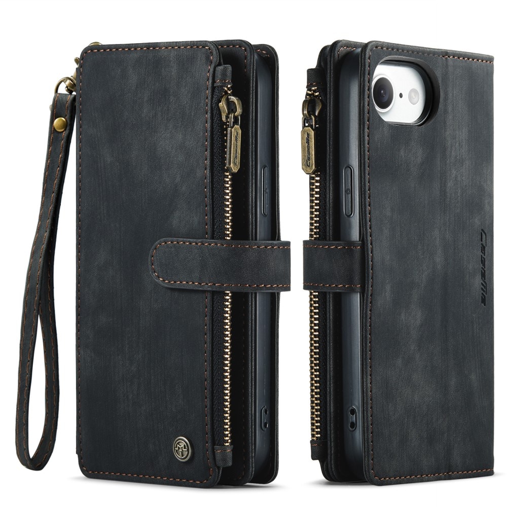 Zipper Wallet iPhone 16e Svart