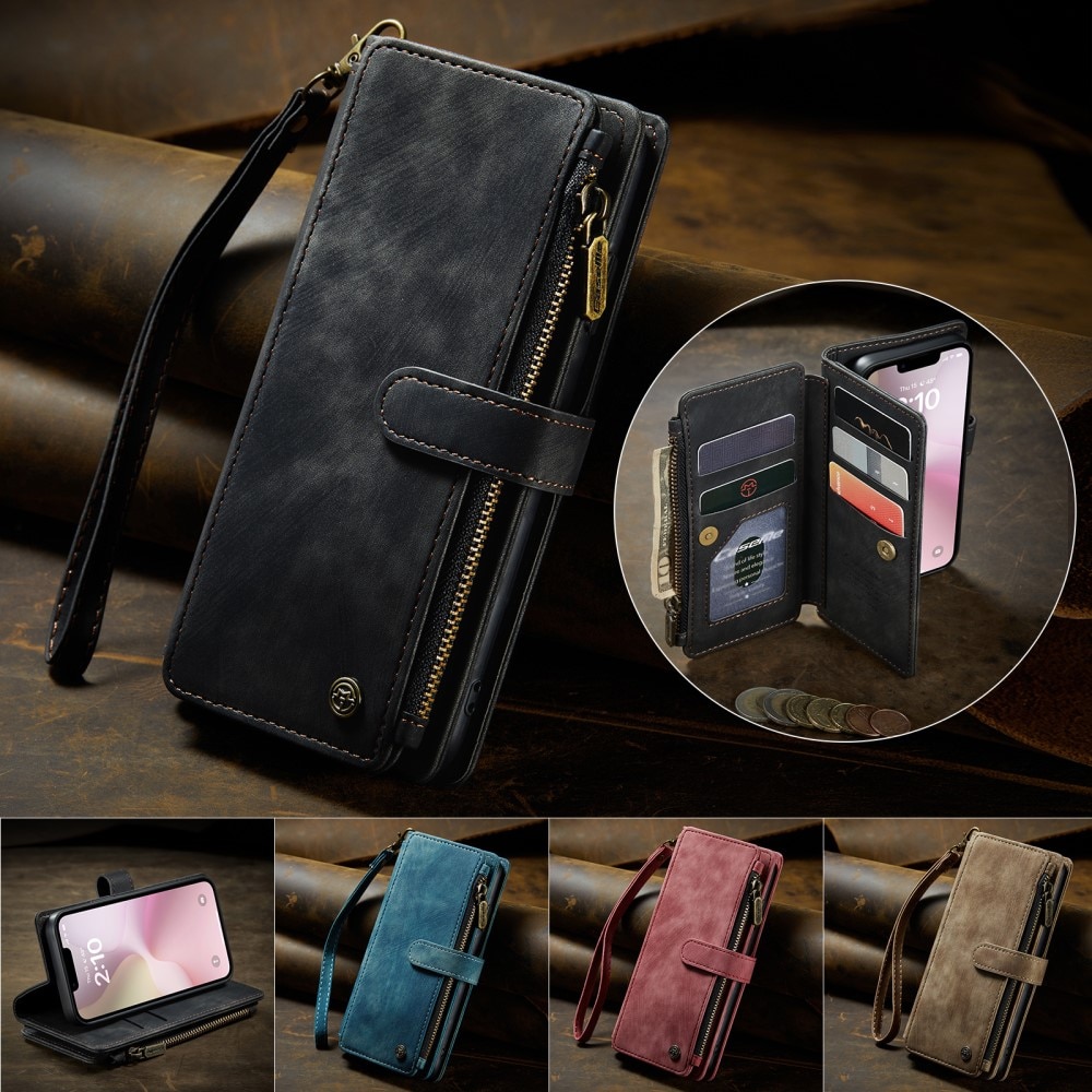 Zipper Wallet iPhone 16e Svart