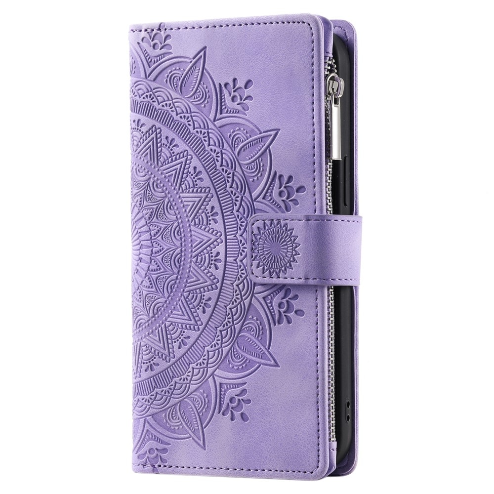 Lommebokveske iPhone 15 Mandala lilla