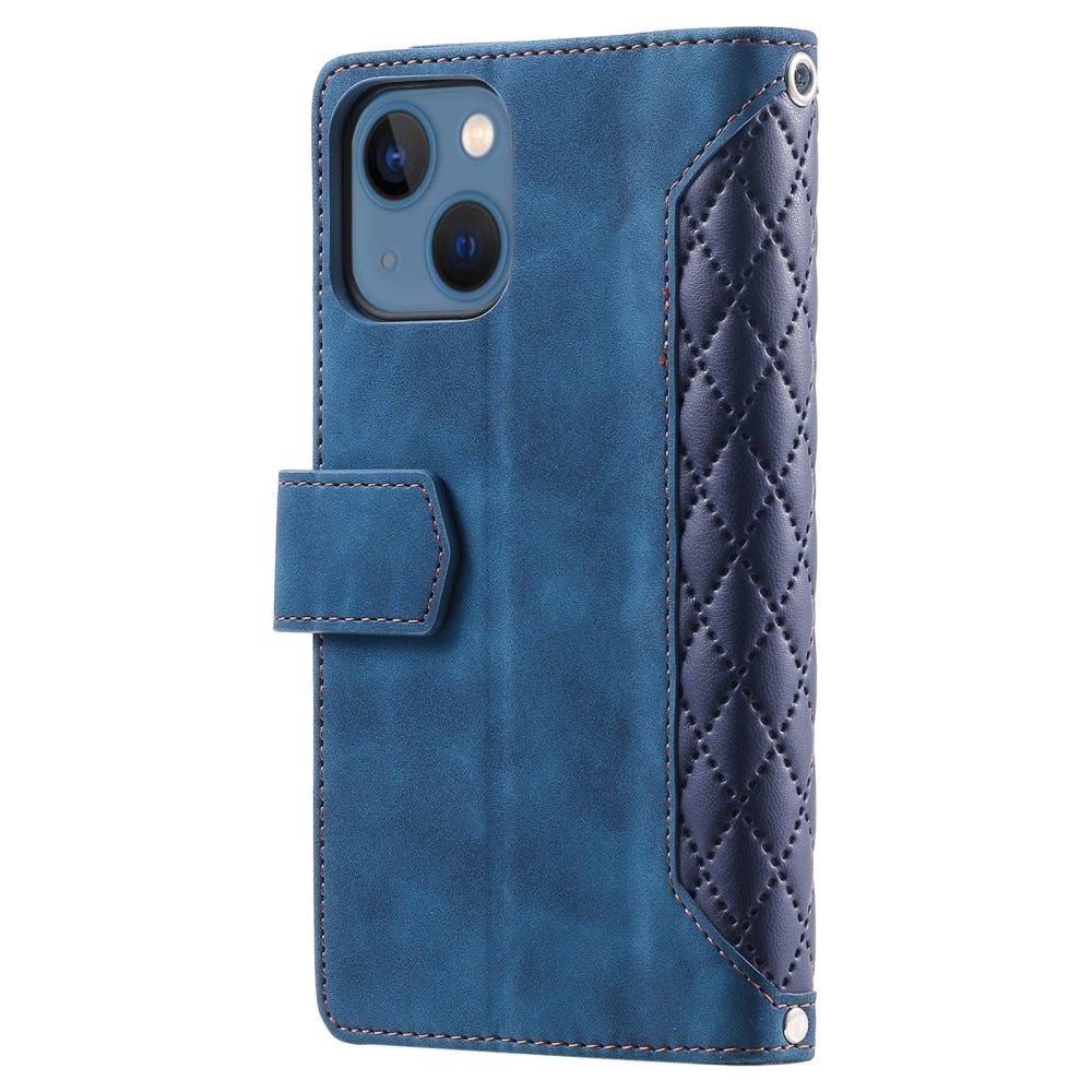 Lommebokveske iPhone 15 Quilted Blå