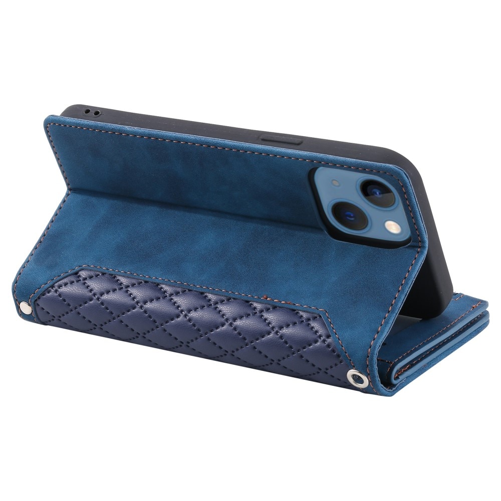 Lommebokveske iPhone 15 Quilted Blå