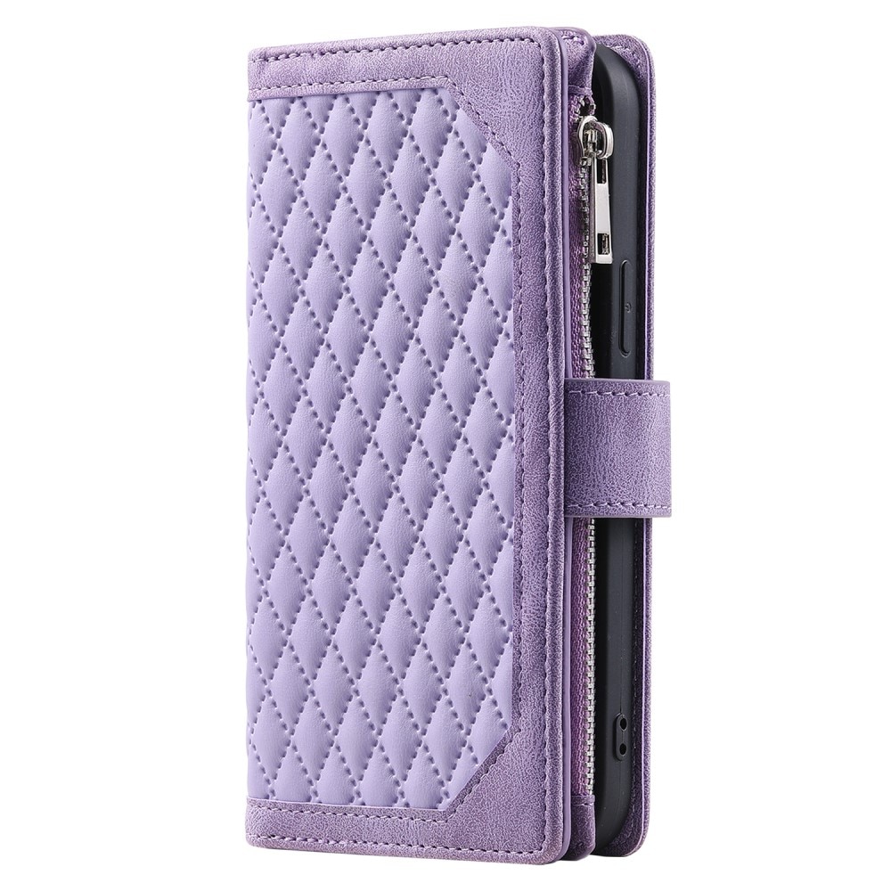 Lommebokveske iPhone 15 Quilted Lilla