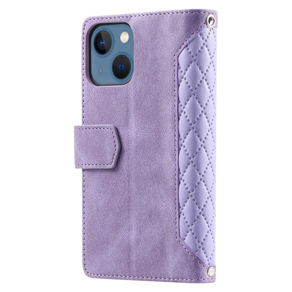 Lommebokveske iPhone 15 Quilted Lilla