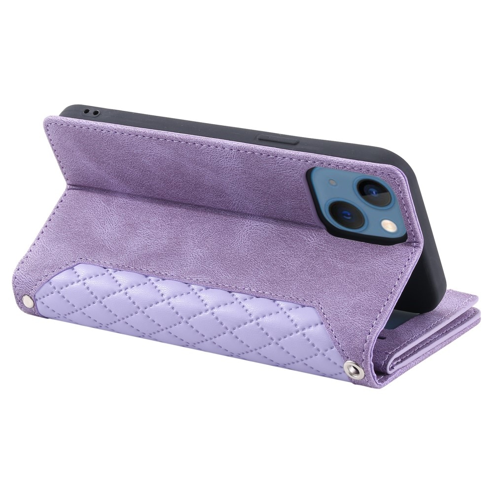 Lommebokveske iPhone 15 Quilted Lilla