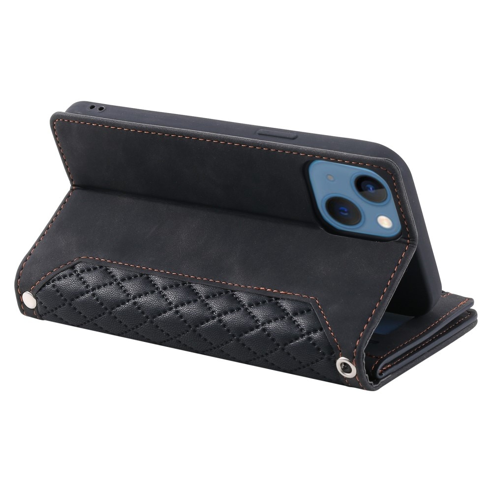 Lommebokveske iPhone 15 Plus Quilted Svart