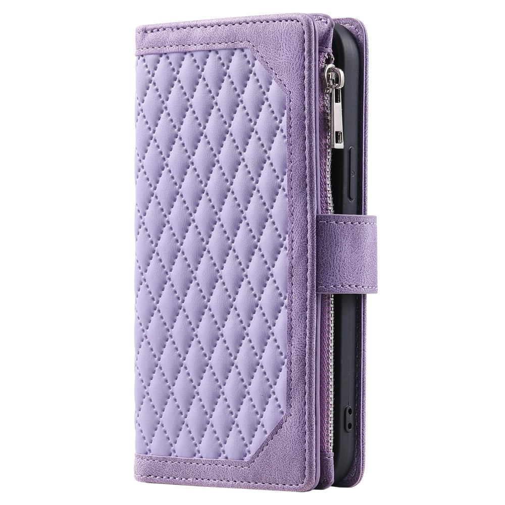 Lommebokveske iPhone 15 Pro Quilted Lilla