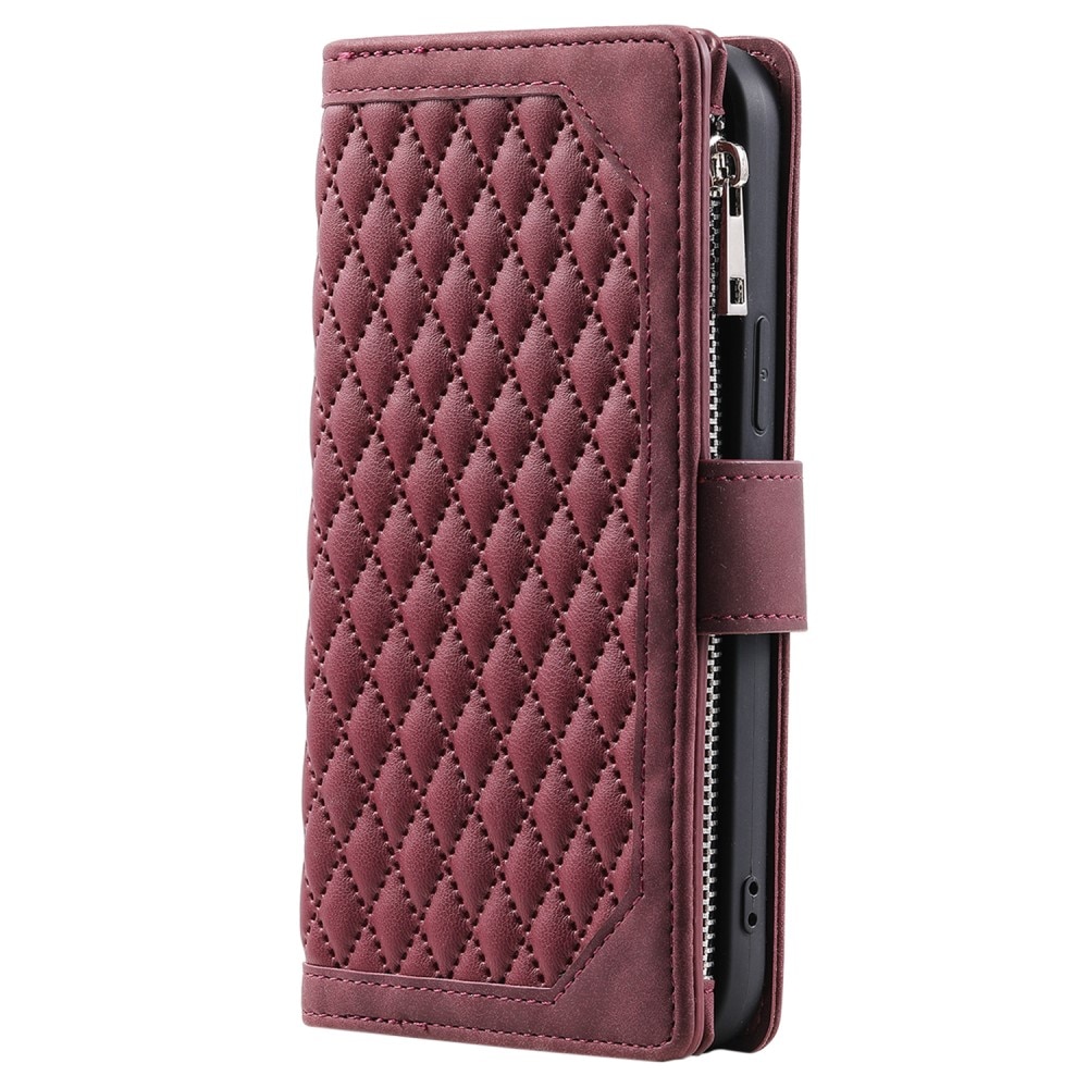 Lommebokveske iPhone 15 Pro Quilted Rød