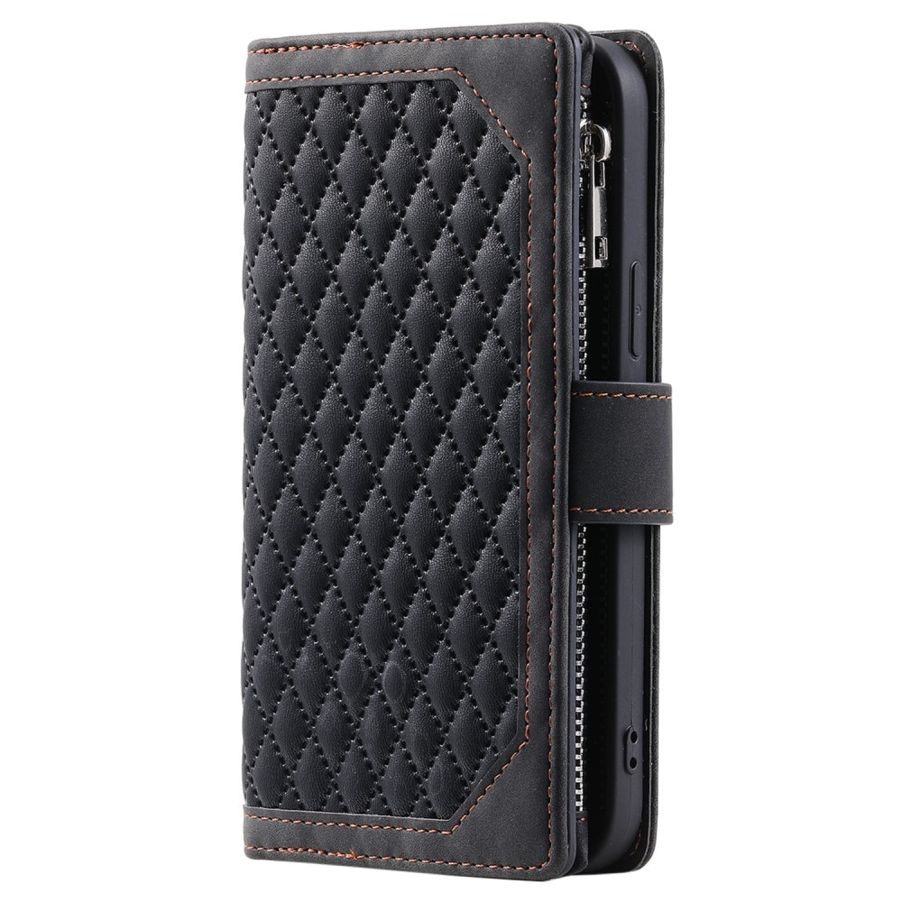 Lommebokveske iPhone 15 Pro Quilted Svart