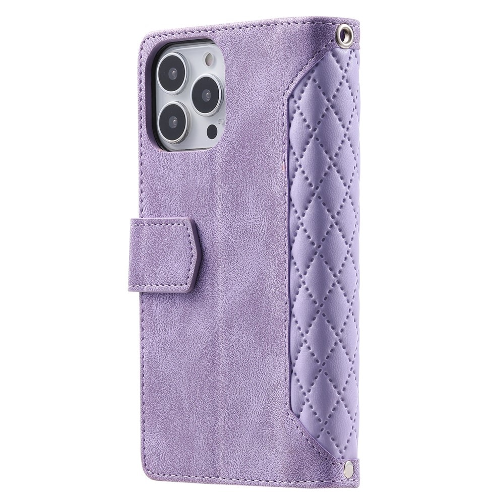 Lommebokveske iPhone 15 Pro Max Quilted Lilla