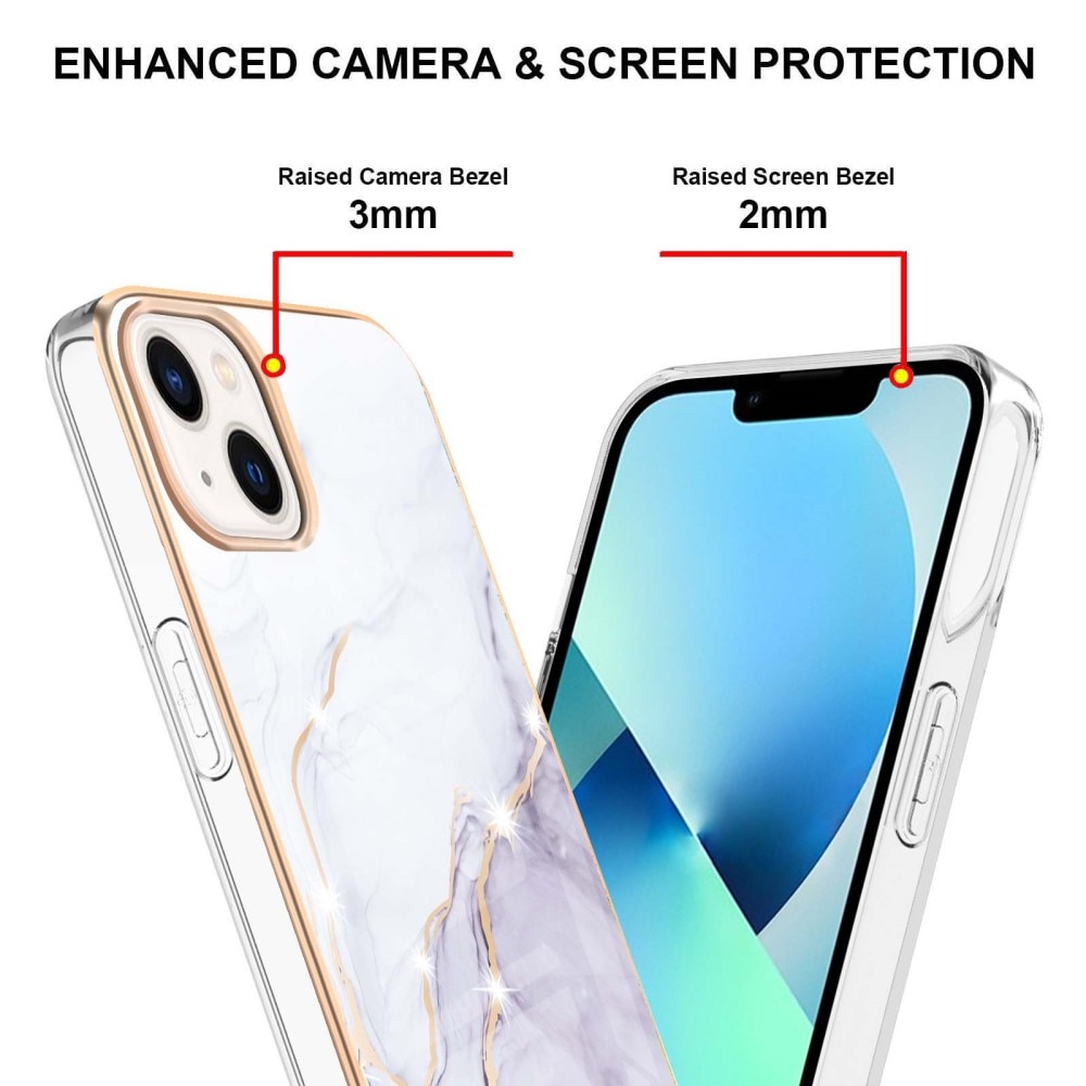 TPU Deksel iPhone 15 hvit marmor