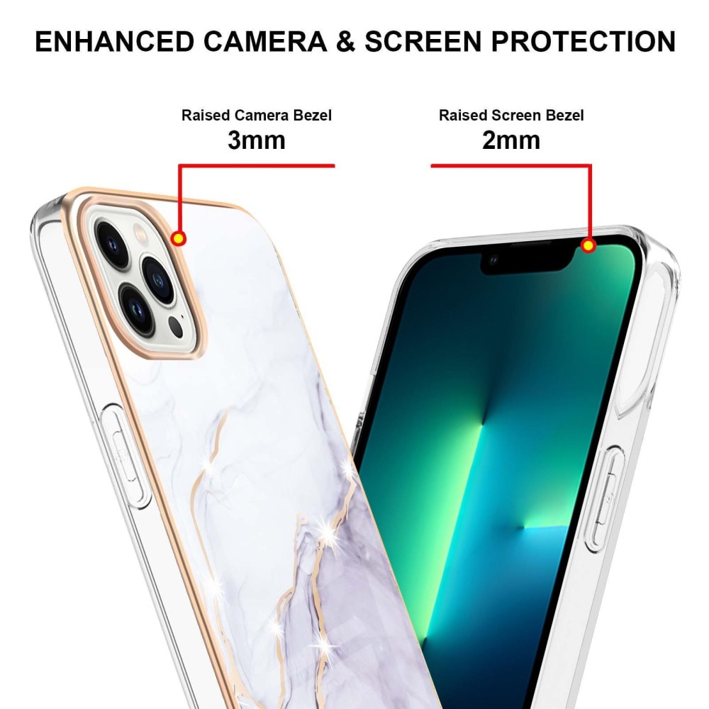 TPU Deksel iPhone 15 Pro hvit marmor