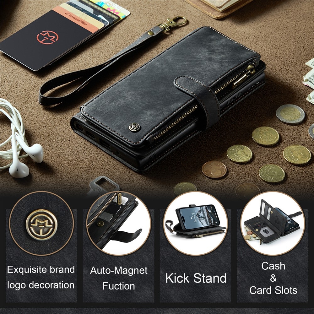 Zipper Wallet iPhone 15 Pro Svart