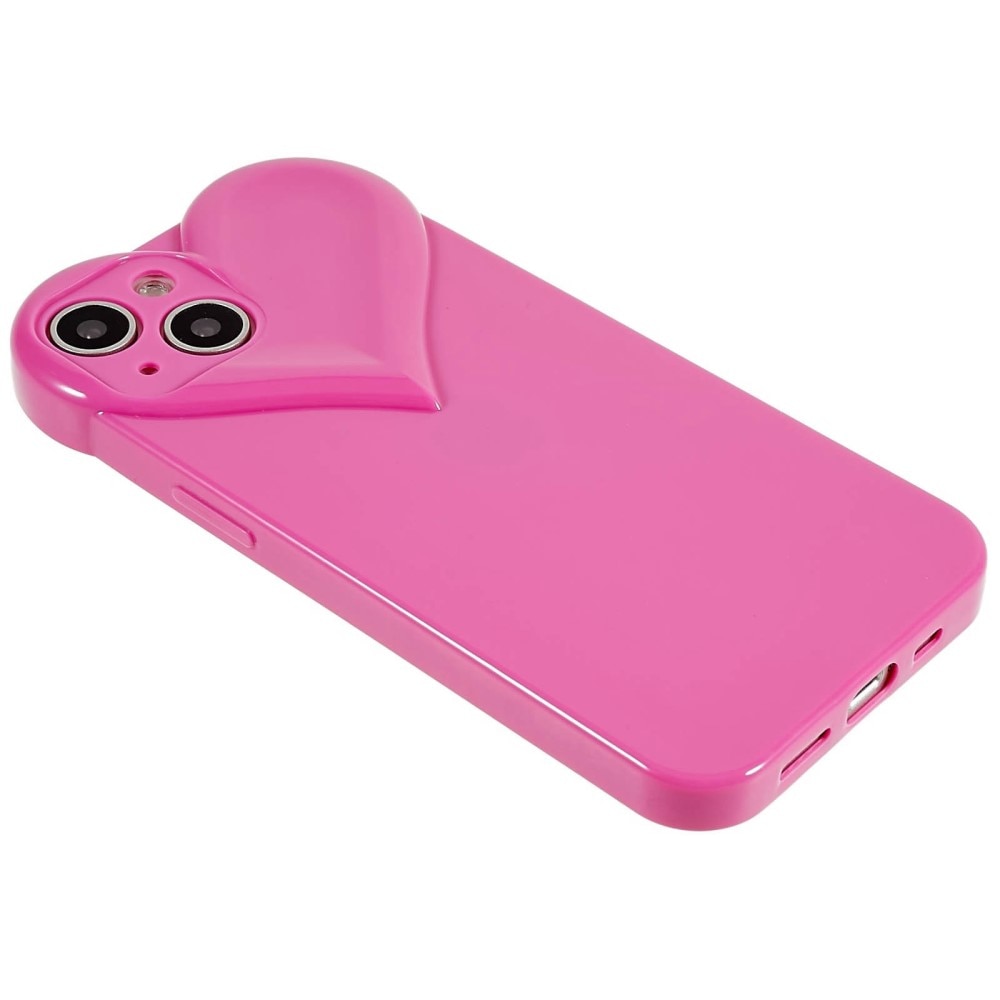 TPU Deksel Hjerte iPhone 15 rosa