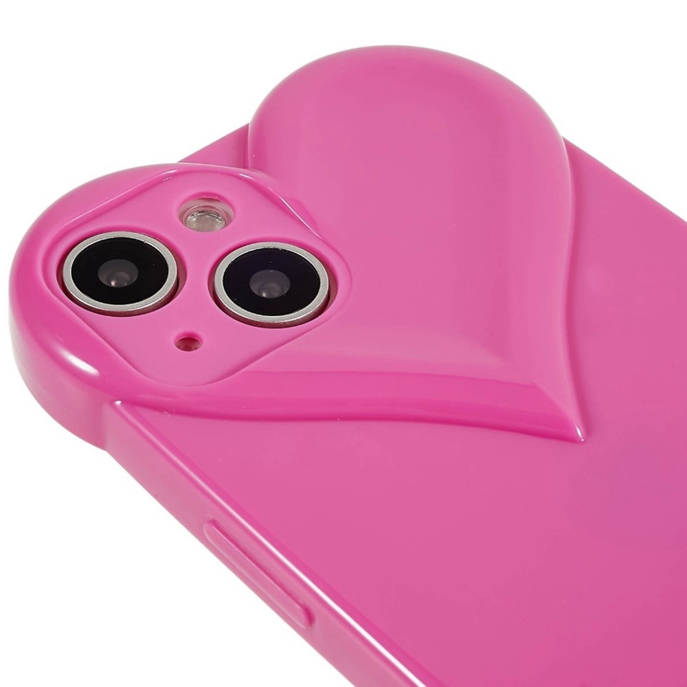 TPU Deksel Hjerte iPhone 15 rosa