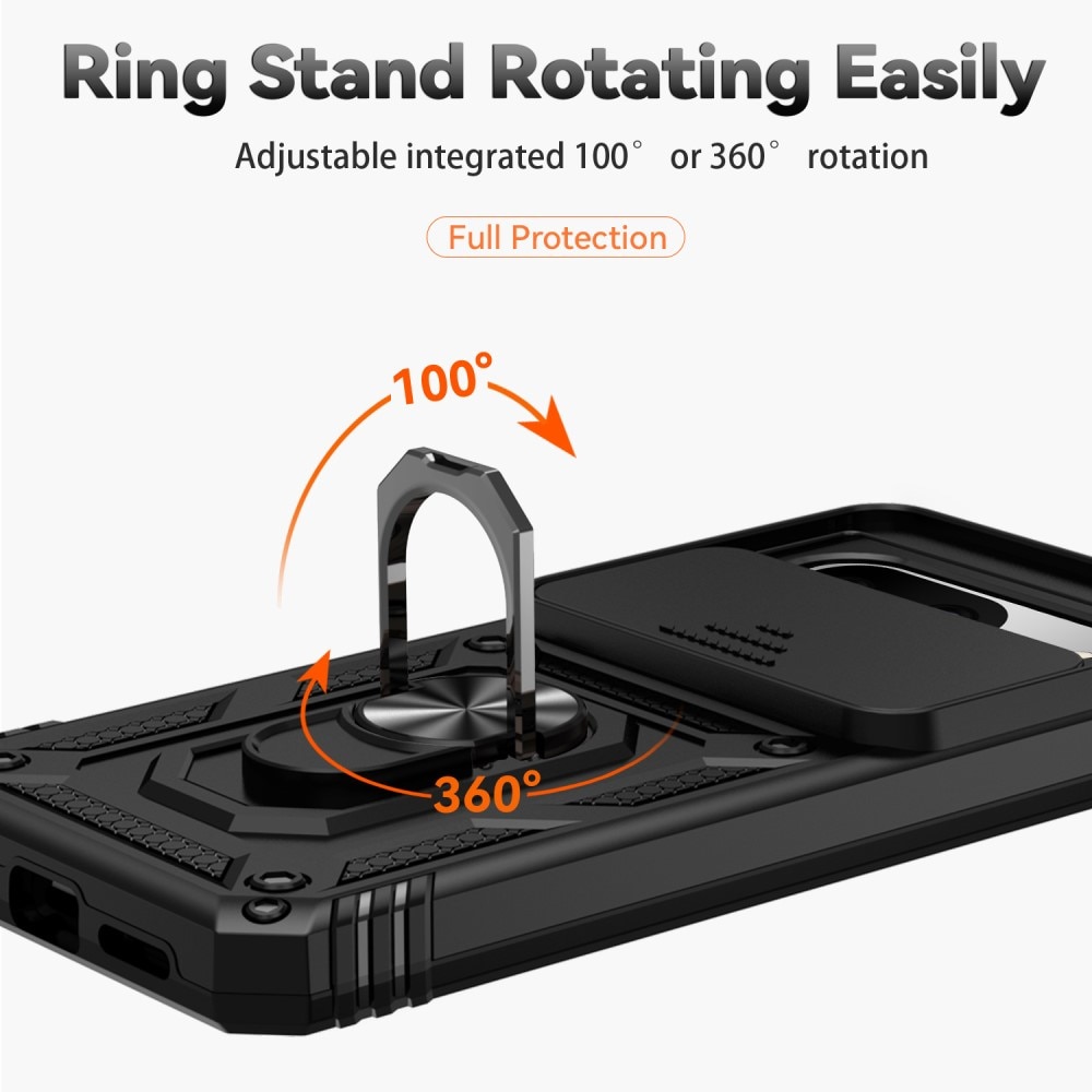 Hybriddeksel Ring + Kamerabeskyttelse Google Pixel 8 Svart