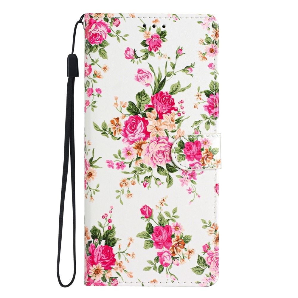 Mobilveske Samsung Galaxy A15 rosa blomster