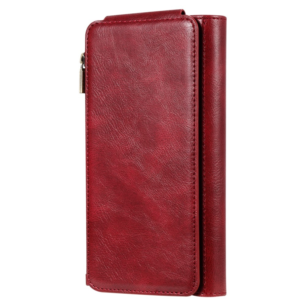 Magnet Leather Multi-Wallet iPhone 15 Pro rød