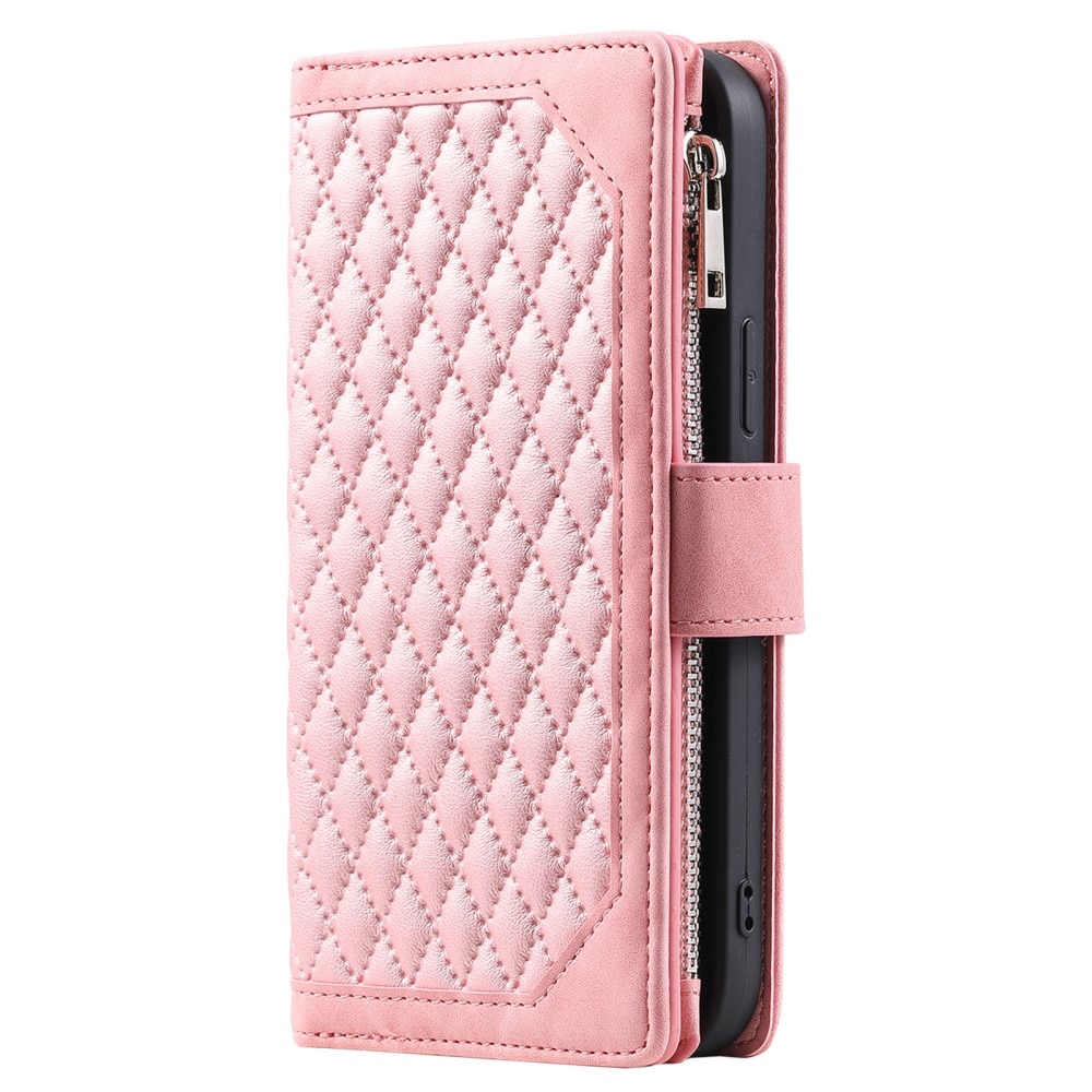 Lommebokveske Samsung Galaxy S24 Plus Quilted Rosa