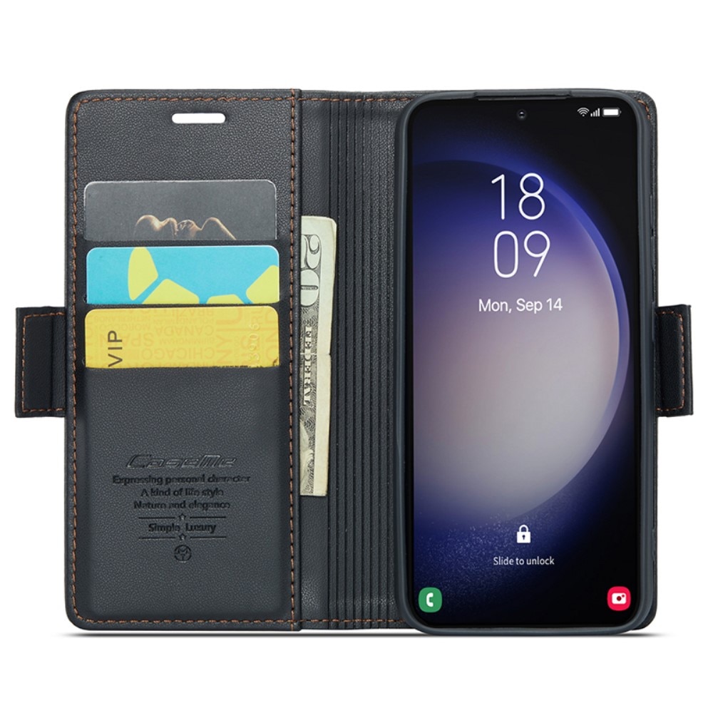 RFID blocking Slim Lommebokveske Samsung Galaxy S24 Plus Svart