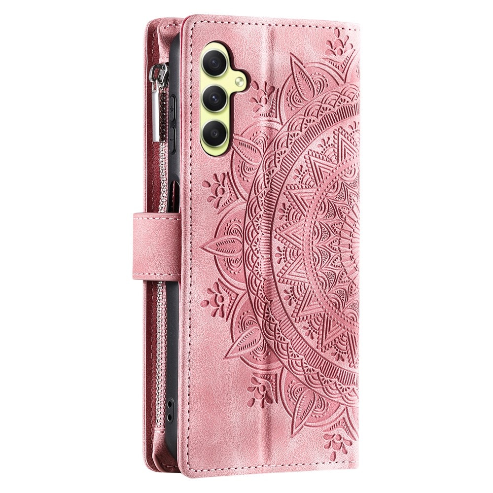 Lommebokveske Samsung Galaxy A55 Mandala rosa