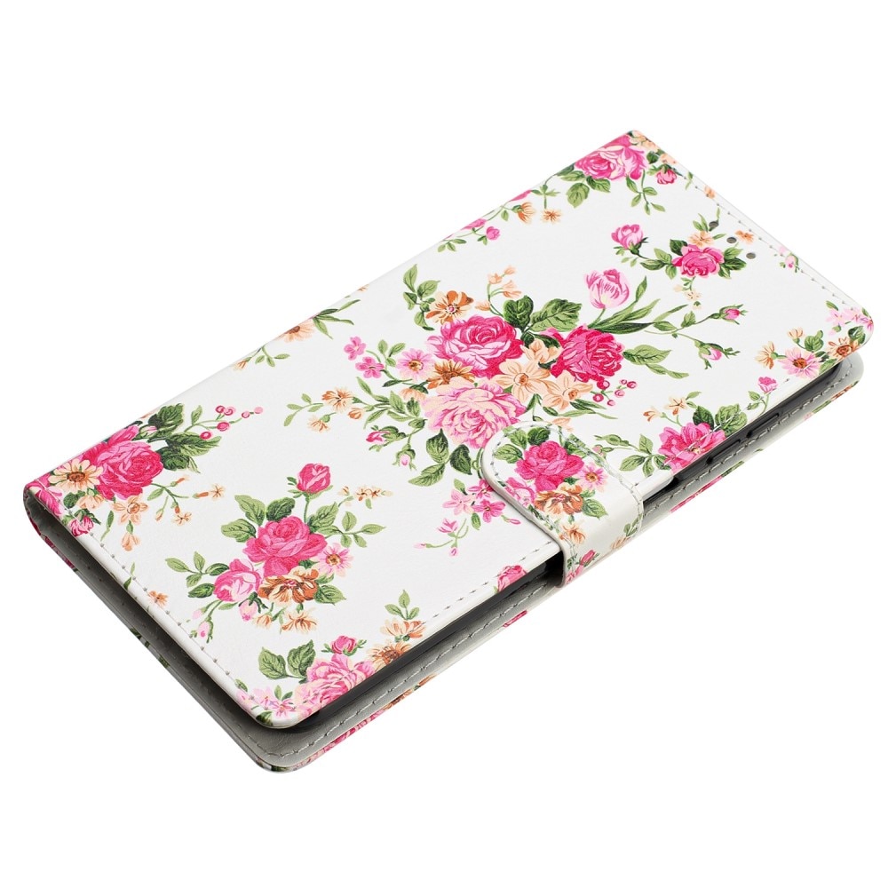 Mobilveske Samsung Galaxy A55 rosa blomster