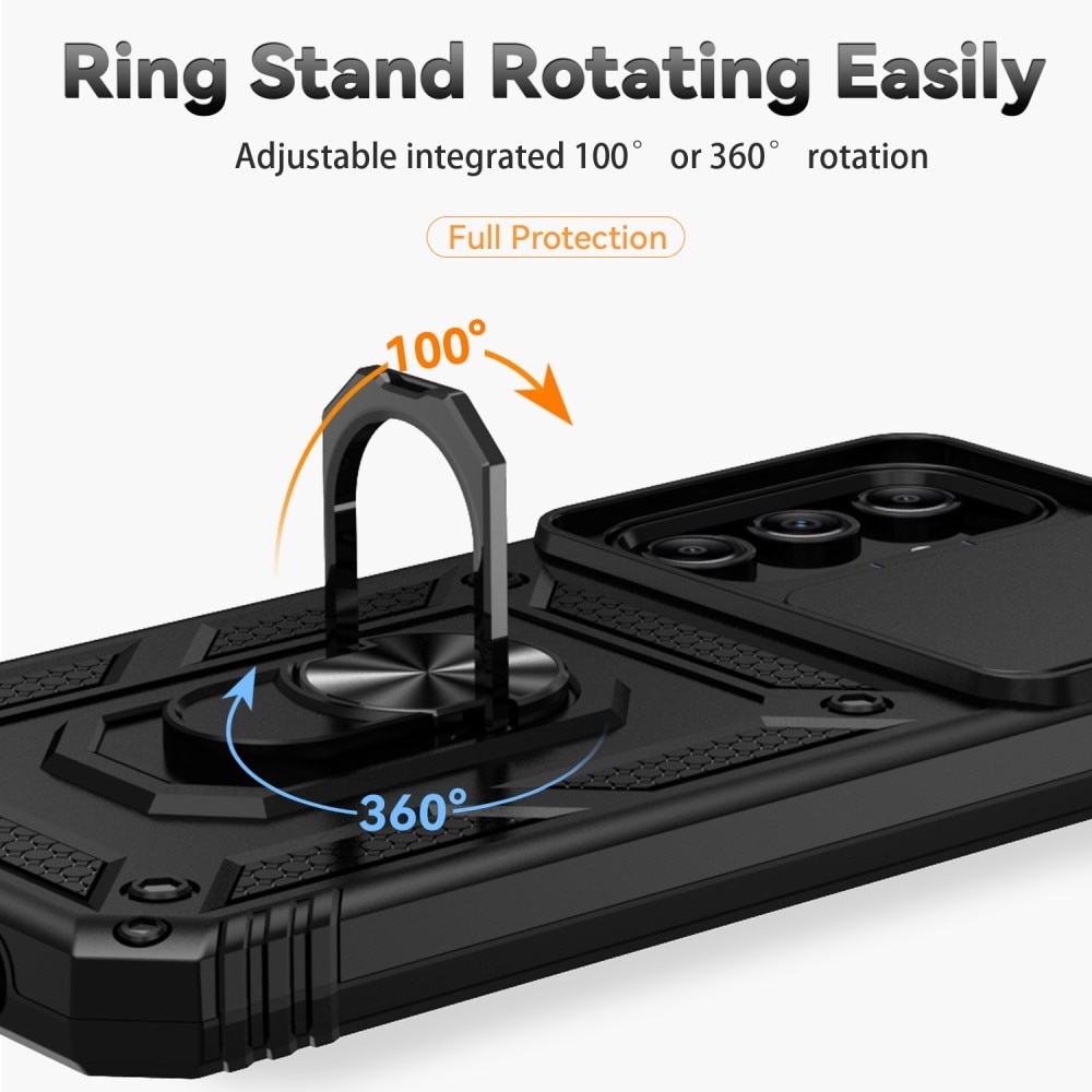 Hybriddeksel Ring + Kamerabeskyttelse Samsung Galaxy A35 Svart