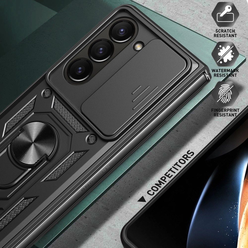 Hybriddeksel Tech Ring+Kamerabeskyttelse Samsung Galaxy Z Fold 6 svart