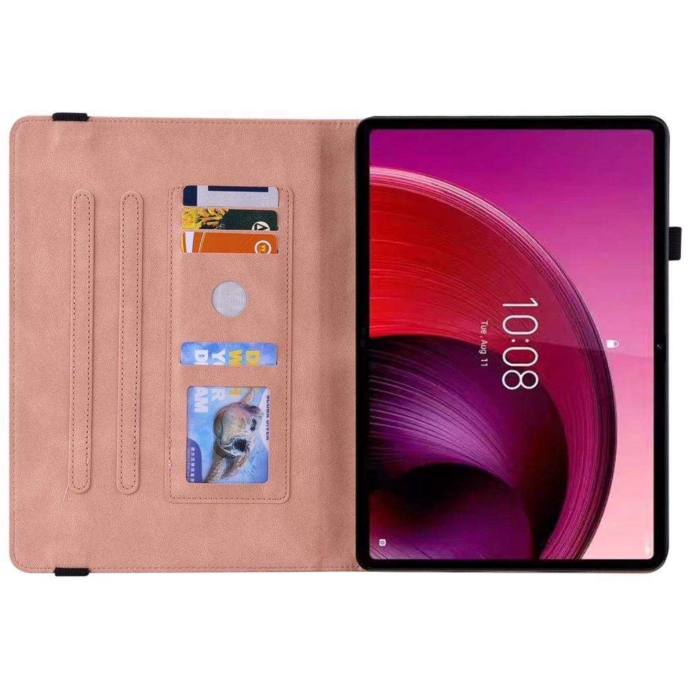 Lærveske Sommerfugler Lenovo Tab M10 5G rosa