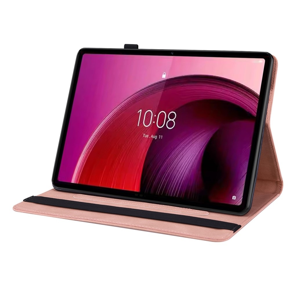 Lærveske Sommerfugler Lenovo Tab M10 5G rosa