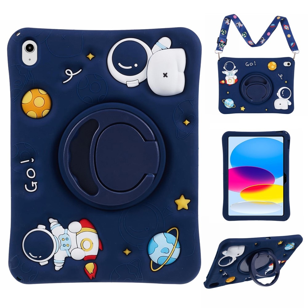Deksel Astronaut med stativ og bærestropp iPad 10.9 10th Gen (2022) blå