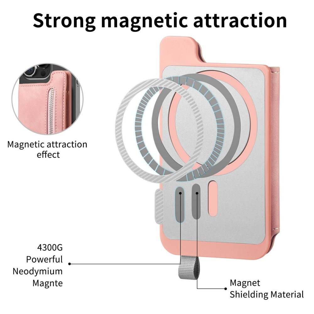 MagSafe RFID-kortholder med stativ rosa