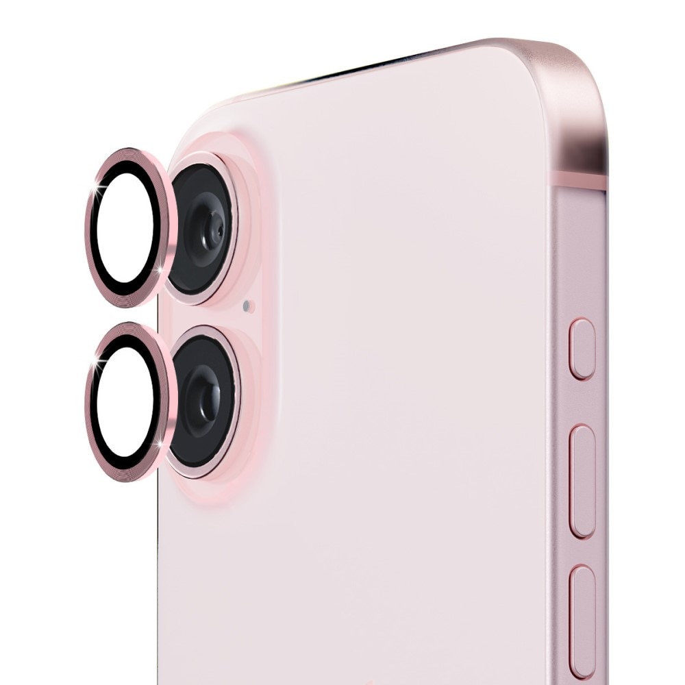 Linsebeskyttelse  Aluminium iPhone 16 rosa