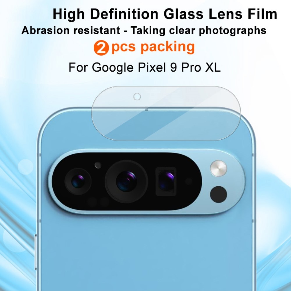 2-pack Herdet Glass Linsebeskyttelse Google Pixel 9 Pro XL gjennomsiktig