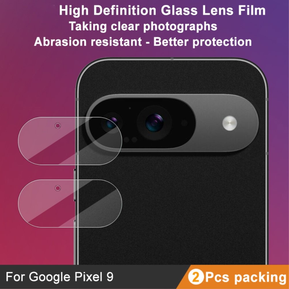 2-pack Herdet Glass Linsebeskyttelse Google Pixel 9 gjennomsiktig