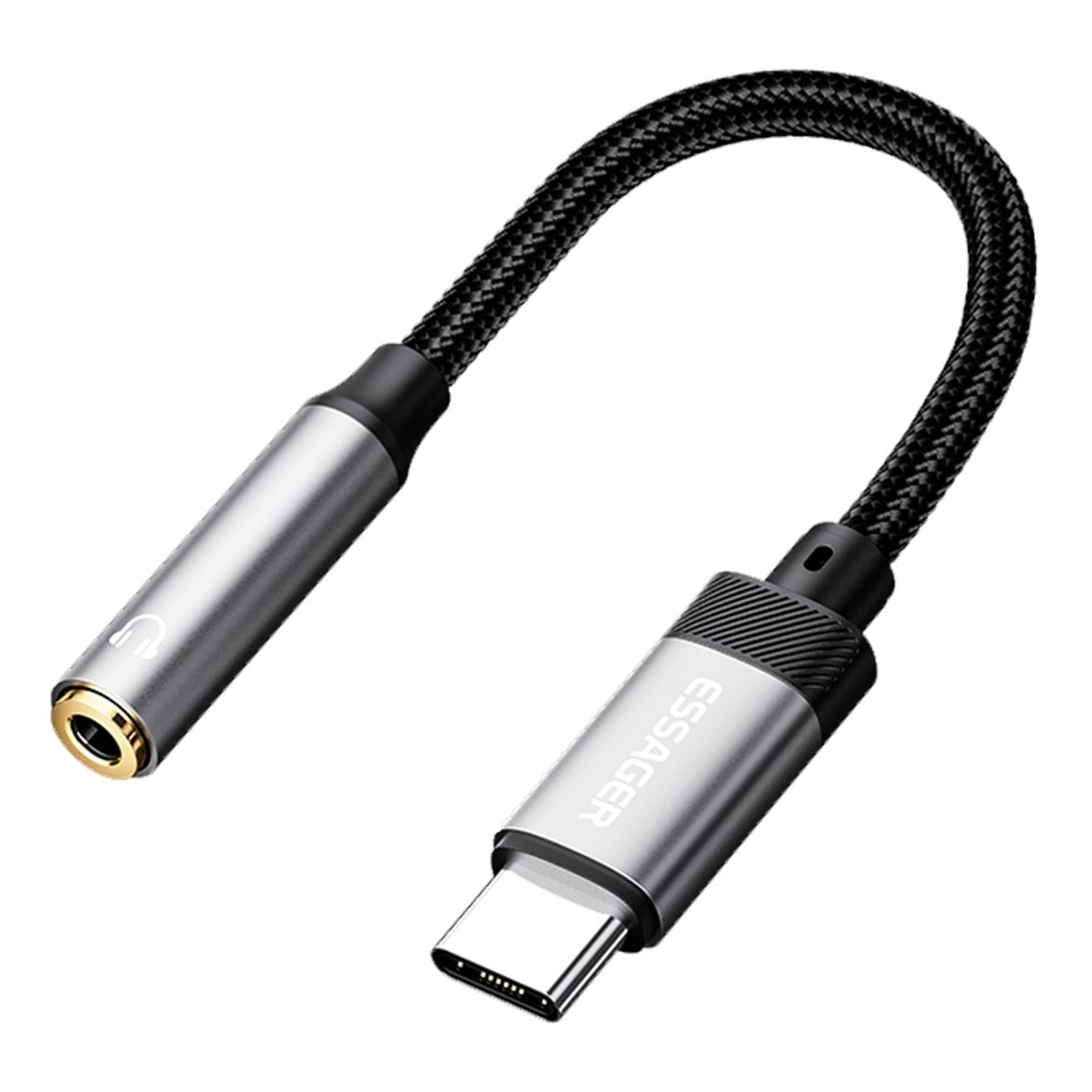 Hodetelefonadapter USB-C til 3,5mm DAC svart