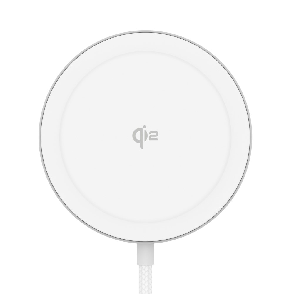 Qi2 15W MagSafe Trådløs Ladeplate med Stativ hvit