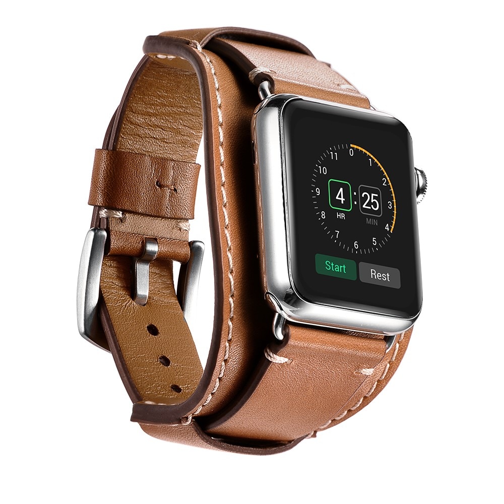 Apple Watch 45mm Series 8 Bredt Skinnreim brun