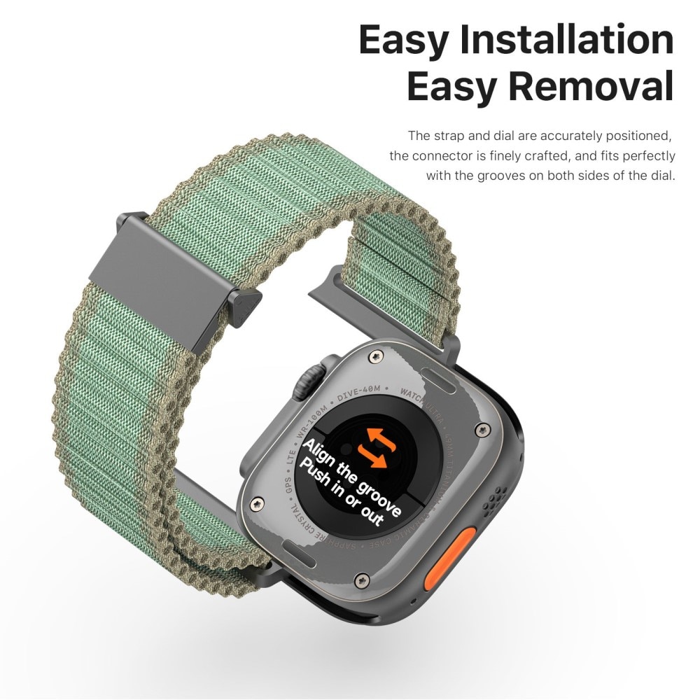 Active Nylon Reim Apple Watch Series 4-6 44mm grønn